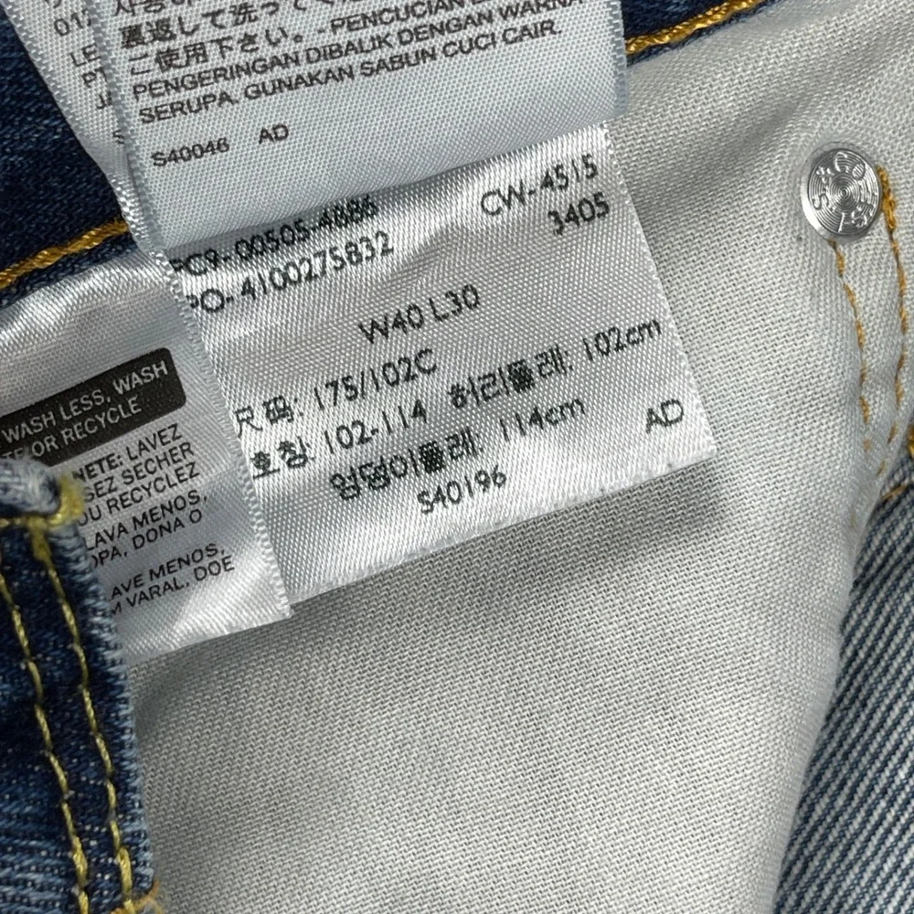 Levis 505 Jeans Mens 40x30 Blue Straight Leg Regular Fit Medium Wash Denim